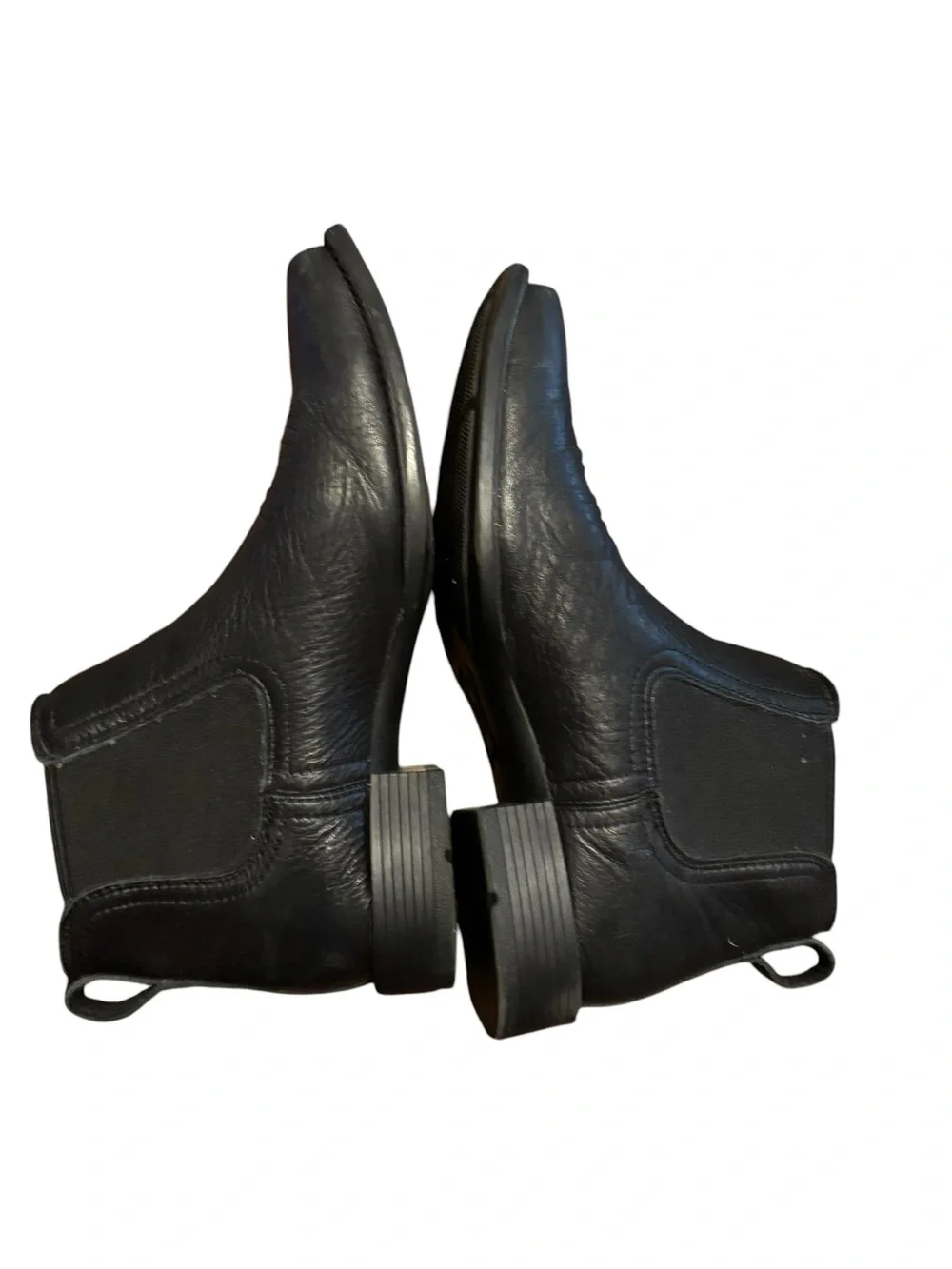 Ariat Booker Ultra Leather Western Chelsea Boots Square Toe Black -Men’s 10 D - Picture 6 of 15
